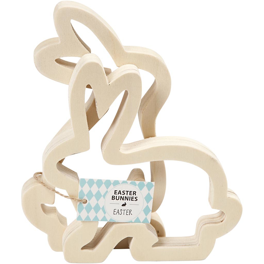 Bunnies, H: 14 cm, D. 2 cm, W: 13 cm, 2 pc/ 1 pack [HOB-56433]