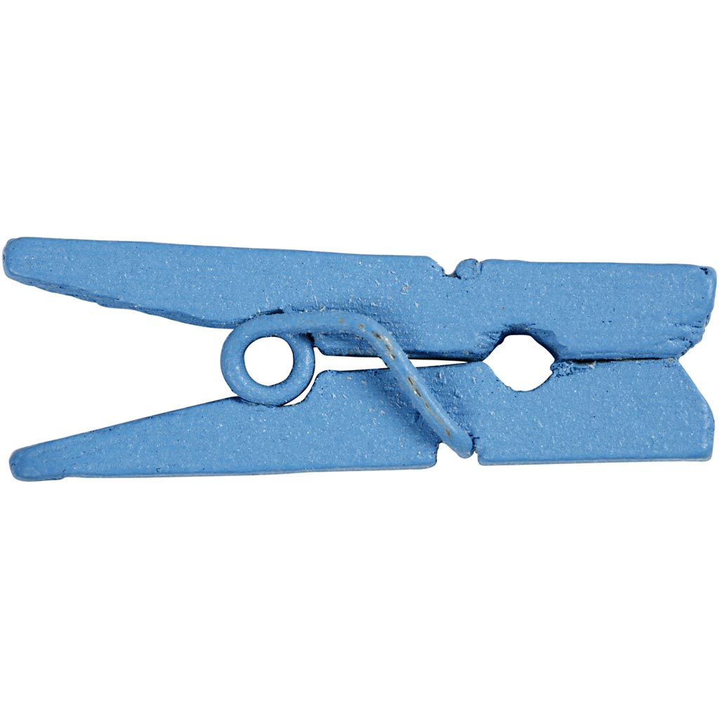 Mini Clothes Peg, L: 25 mm, W: 3 mm, blue, 36 pc/ 1 pack [HOB-56439]