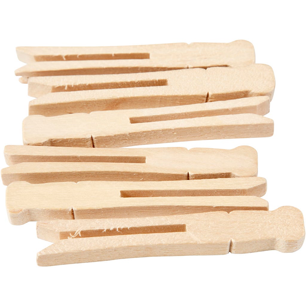 Clothes pegs, L: 9,5 cm, W: 1,4 cm, 100 pc/ 1 pack [HOB-564452]