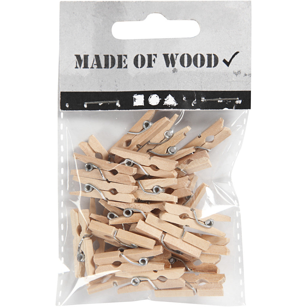 Clothes pegs, L: 25 mm, W: 3 mm, 30 pc/ 1 pack [HOB-564511]