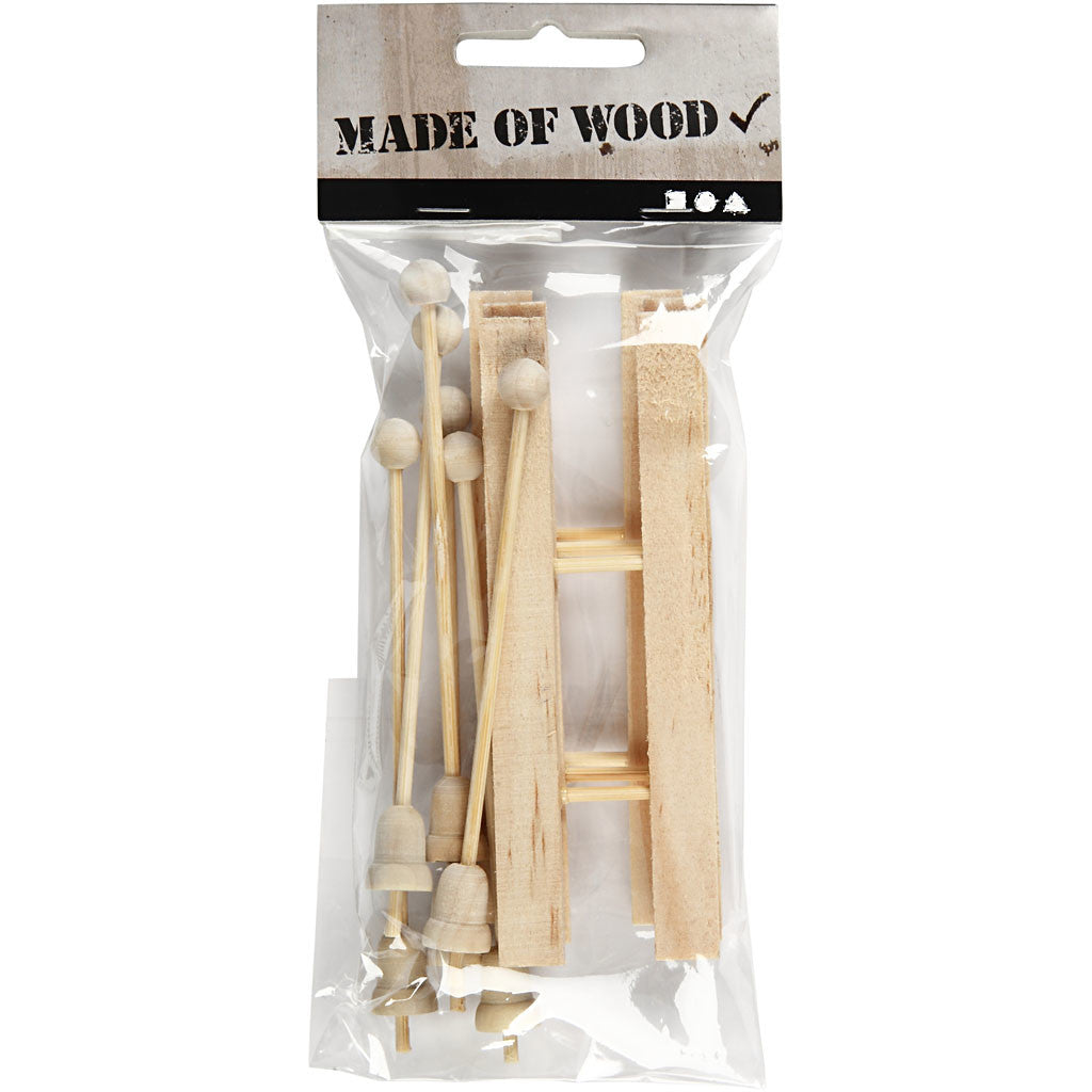 Ski with Sticks, size 11x3,8 cm, 3 pair/ 1 pack [HOB-564720]