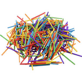 Matchsticks, L: 5 cm, assorted colours, 4300 pc, 500 g/ 1 pack [HOB-56490]