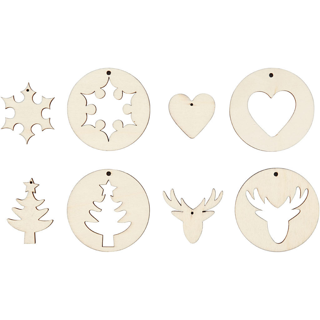 2-in-1 Hanging Decorations, dia. 7 cm, hole size 3 mm, thickness 4 mm, 8 pc/ 1 pack [HOB-565090]