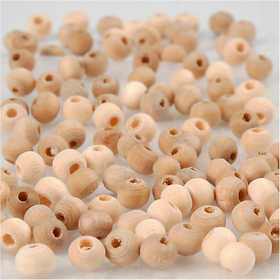 Wooden Bead, dia. 5 mm, hole size 1,5 mm, 100 pc/ 1 pack [HOB-566600]