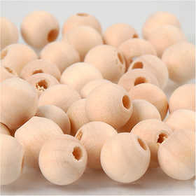 Wooden Bead, dia. 10 mm, hole size 2,5 mm, 40 pc/ 1 pack [HOB-566640]