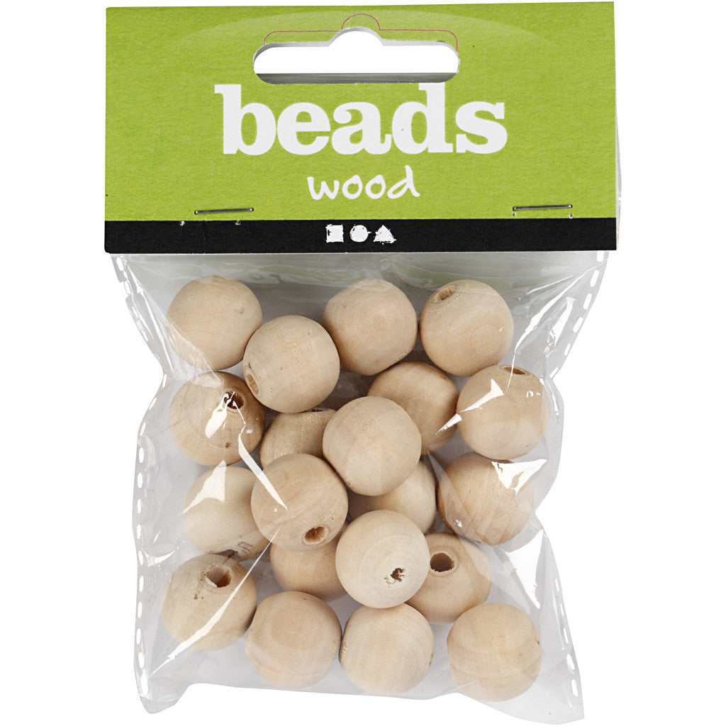 Wooden Bead, dia. 15 mm, hole size 3 mm, 20 pc/ 1 pack [HOB-566660]