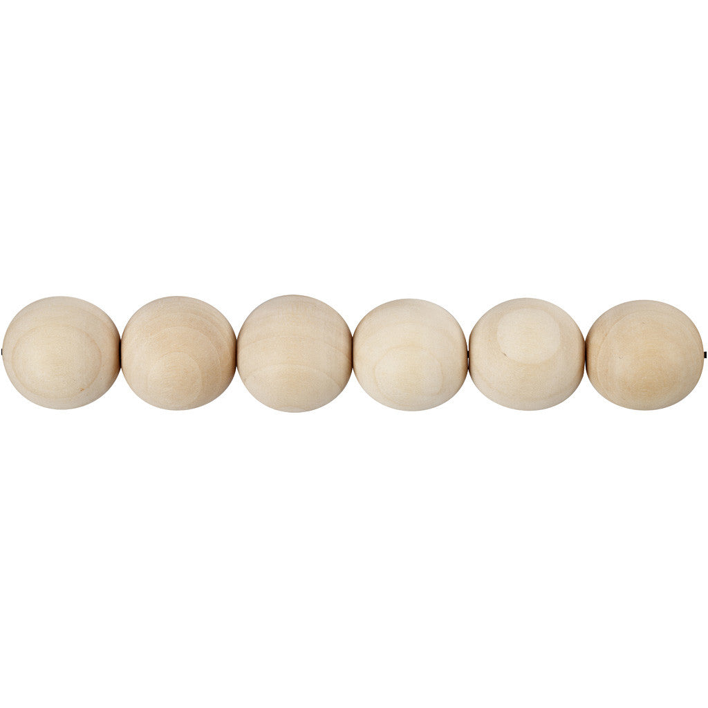 Wooden Bead, dia. 25 mm, hole size 4,5 mm, 8pc/ 1 pack [HOB-566700]