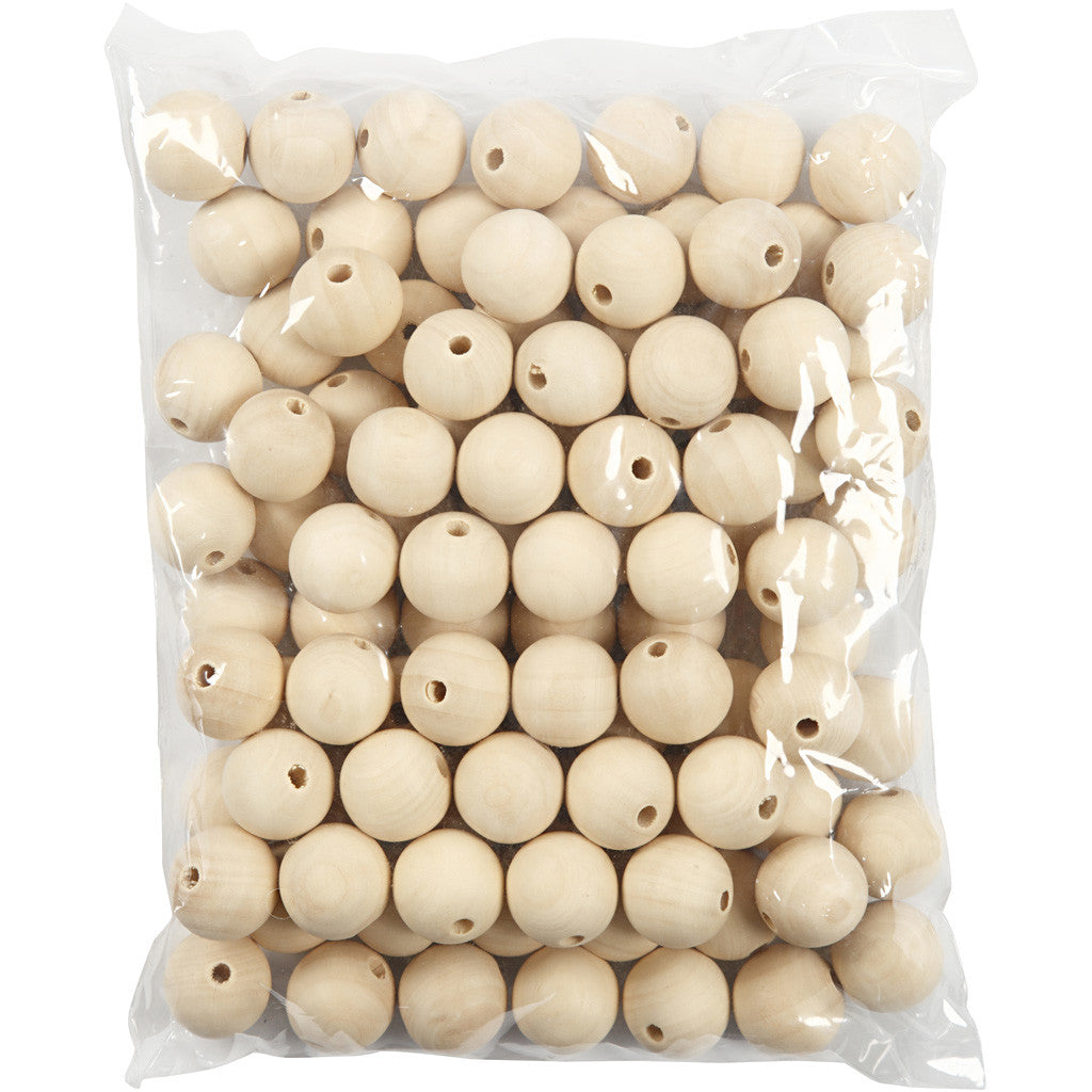 Wooden Bead, dia. 25 mm, hole size 4,5 mm, 100 pc/ 1 pack [HOB-566710]