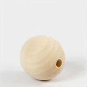 Wooden Bead, dia. 30 mm, hole size 5 mm, 4 pc/ 1 pack [HOB-566720]