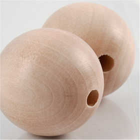 Wooden Bead, dia. 35 mm, hole size 6 mm, 2 pc/ 1 pack [HOB-566740]