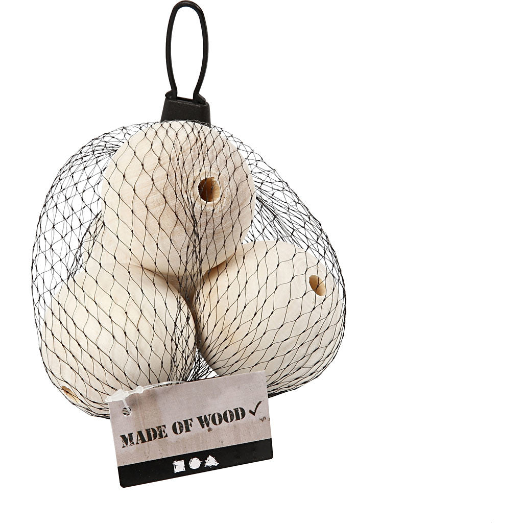 Wooden Bead, dia. 50 mm, hole size 8 mm, 4 pc/ 1 pack [HOB-56678]