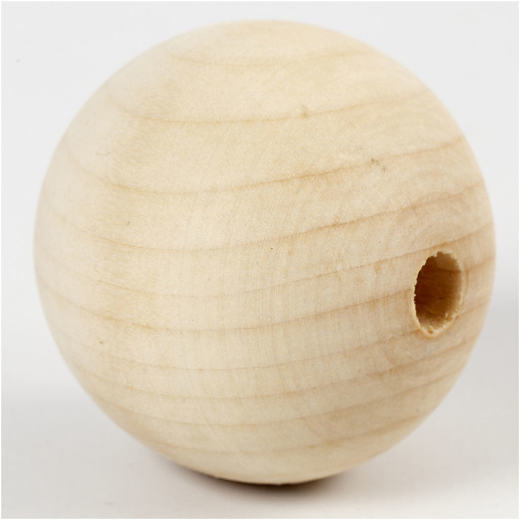 Wooden Bead, dia. 50 mm, hole size 8 mm, 20pc/ 1 pack [HOB-566790]
