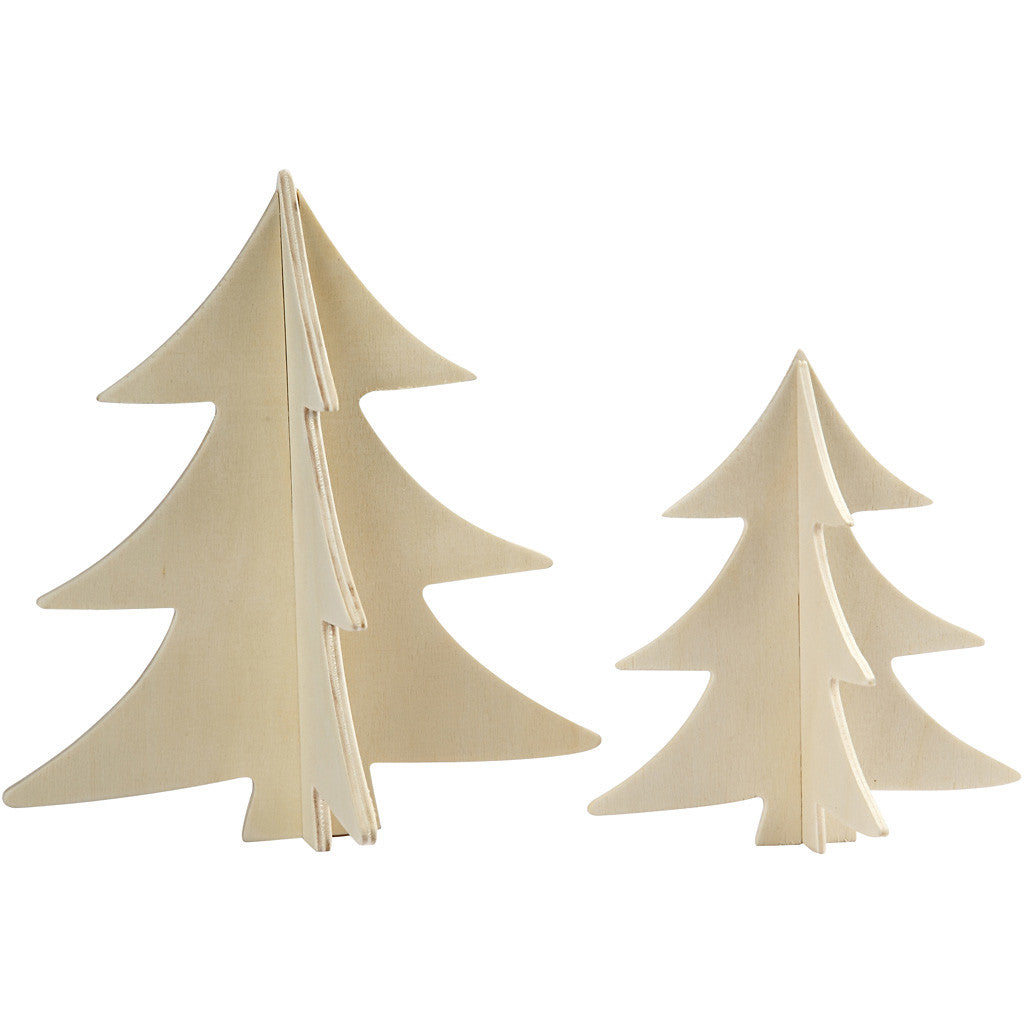 Christmas Trees, H: 13+18 cm, 2 pc/ 1 pack [HOB-56712]