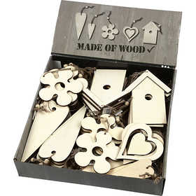 Wooden Ornament, size 6,5-21,5 cm, thickness 5 mm, 100 pc/ 1 pack [HOB-56739]