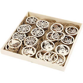 Christmas ornaments, dia. 8 cm, thickness 0,3 cm, 144 pc/ 1 pack [HOB-56808]