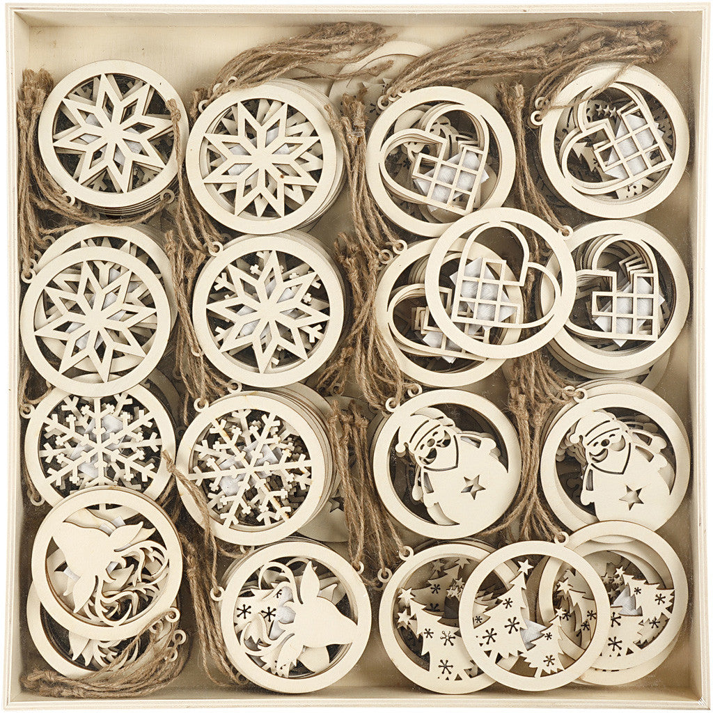 Christmas ornaments, dia. 8 cm, thickness 0,3 cm, 144 pc/ 1 pack [HOB-56808]