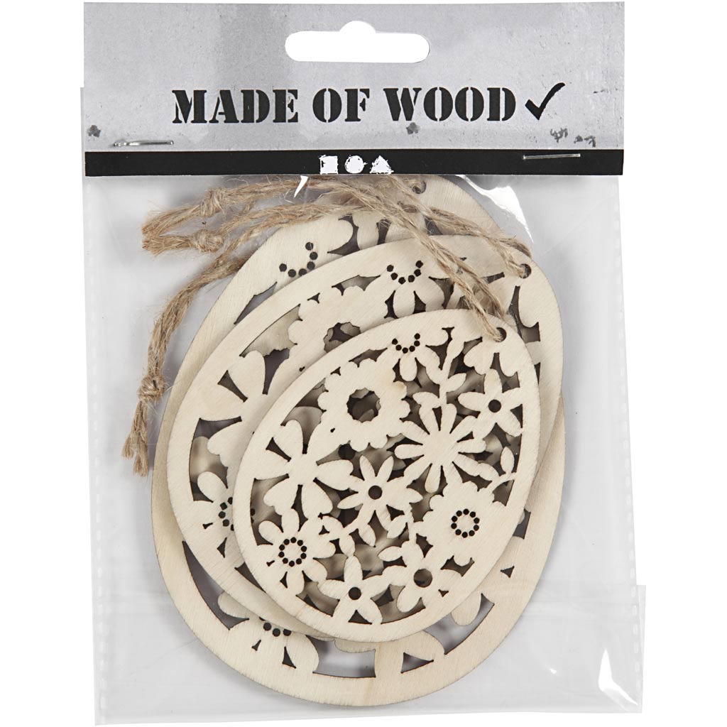 Ornaments, H: 8+10+12 cm, W: 6+7,5+9 cm, thickness 3 mm, 3 pc/ 1 pack [HOB-56910]