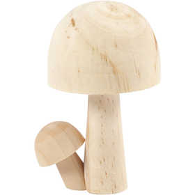 Wooden Mushrooms, H: 8,5 cm, W: 5,5 cm, 1 pc [HOB-56936]