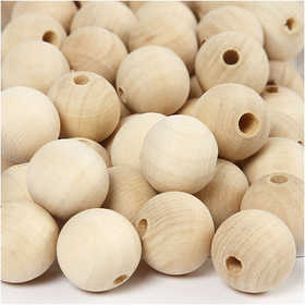 Wooden Bead, dia. 20 mm, hole size 4 mm, 200 pc/ 1 pack [HOB-57061]