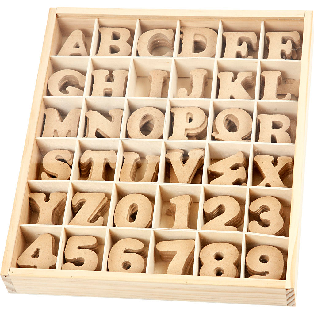 Letters and Numbers, H: 4 cm, thickness 2,5 mm, 288 pc