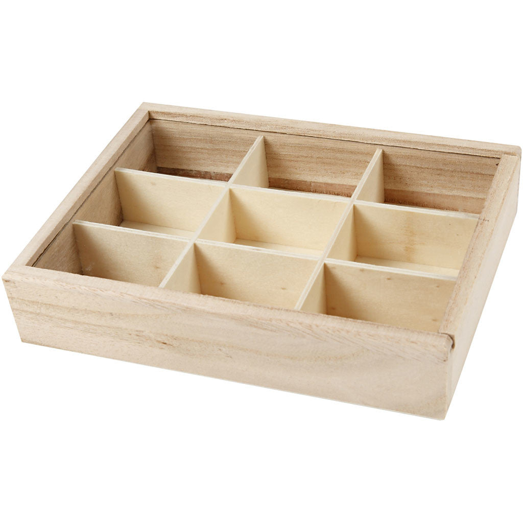 Display Box with Glass Sliding Lid, D. 3,5 cm, size 17x13 cm, 1 pc [HOB-57454]