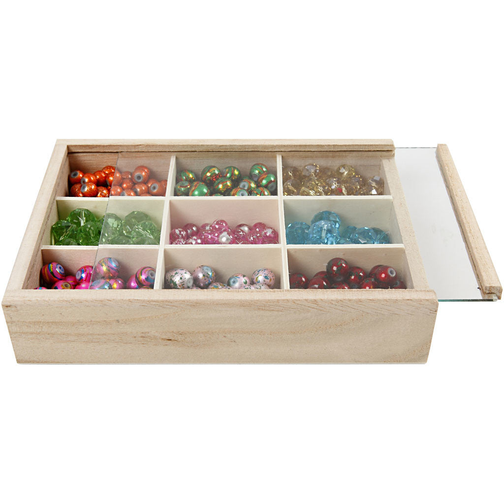 Display Box with Glass Sliding Lid, D. 3,5 cm, size 17x13 cm, 1 pc [HOB-57454]