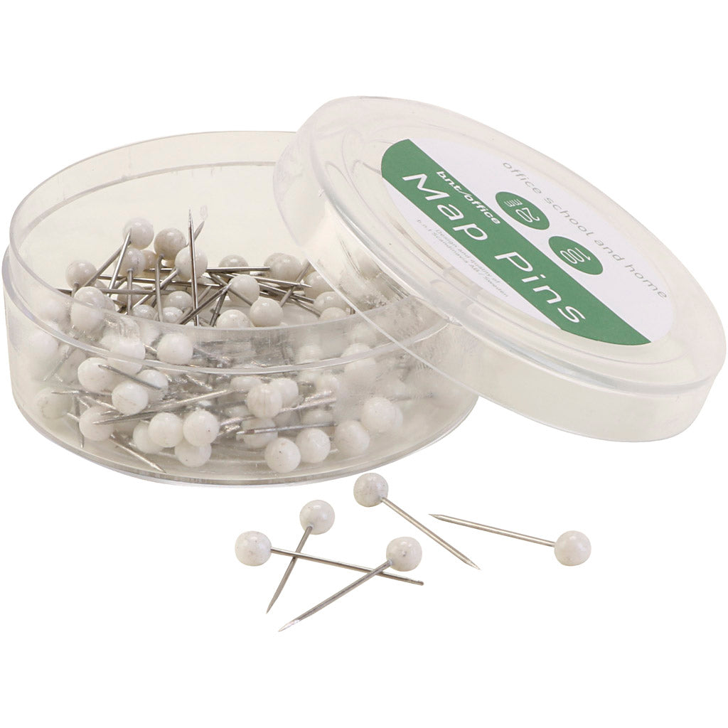 Push pins , white, 100 pc