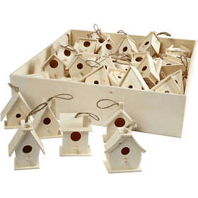 Bird House, H: 7 cm, 6x10 pc/ 1 pack [HOB-57577]
