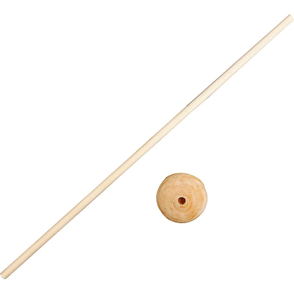 Stick with Foot, H: 30 cm, dia. 4 cm, hole size 6 mm, 10 set