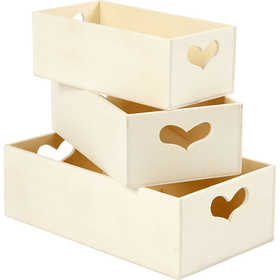 Storage Boxes, H: 6,3+5,8+5,5 cm, L: 20,5+18+15,8 cm, W: 11,5+9,8+7,8 cm, 3 pc/ 1 set [HOB-57767]
