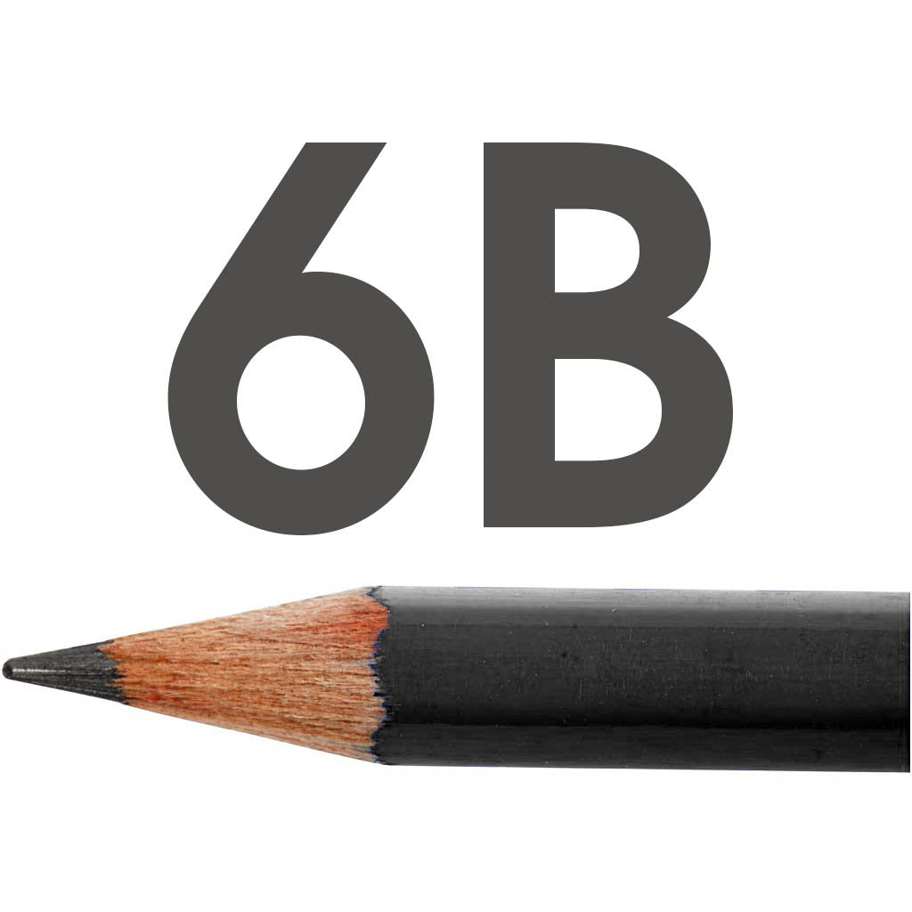 Art Design Drawing Pencils, dia. 6,9 mm, 6B, lead 1,8 mm, 12 pc/ 1 pack [HOB-57800]