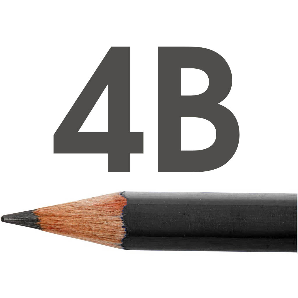 Art Design Drawing Pencils, dia. 6,9 mm, 4B, lead 1,8 mm, 12 pc/ 1 pack [HOB-57804]