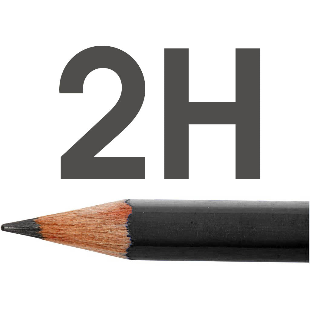Art Design Drawing Pencils, dia. 6,9 mm, 2H, lead 1,8 mm, 12 pc/ 1 pack [HOB-57818]