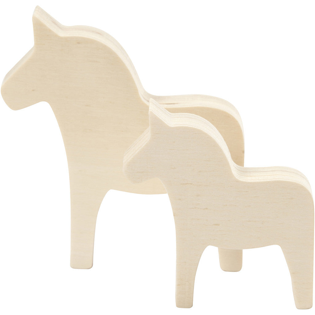 Horse, H: 8+10 cm, W: 7+9,5 cm, thickness 1,8 cm, 2 pc/ 1 pack [HOB-57922]