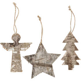 Christmas ornaments, H: 10 cm, W: 8 cm, 3 pc/ 1 pack [HOB-57925]