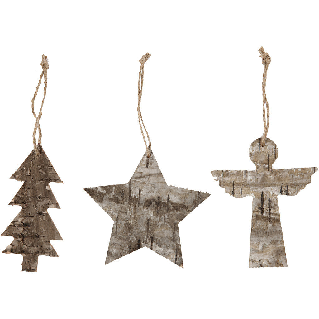 Christmas ornaments, H: 10 cm, W: 8 cm, 3 pc/ 1 pack [HOB-57925]