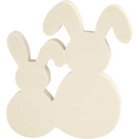 Bunnies, H: 17 cm, W: 16 cm, thickness 2 cm, 1 set [HOB-57935]