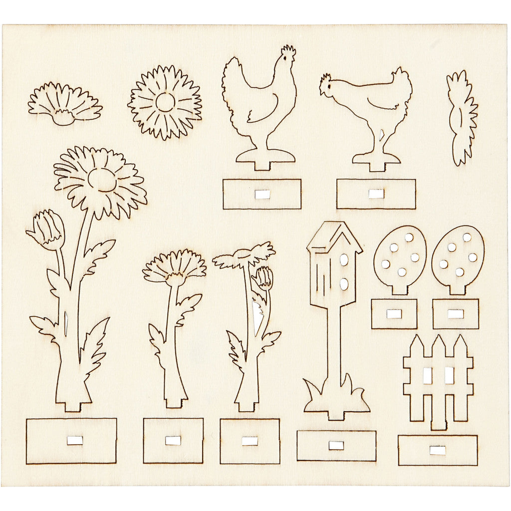 Self-Assembly Figures, L: 15,5 cm, W: 17 cm, thickness 3 mm, 1 pack [HOB-57941]