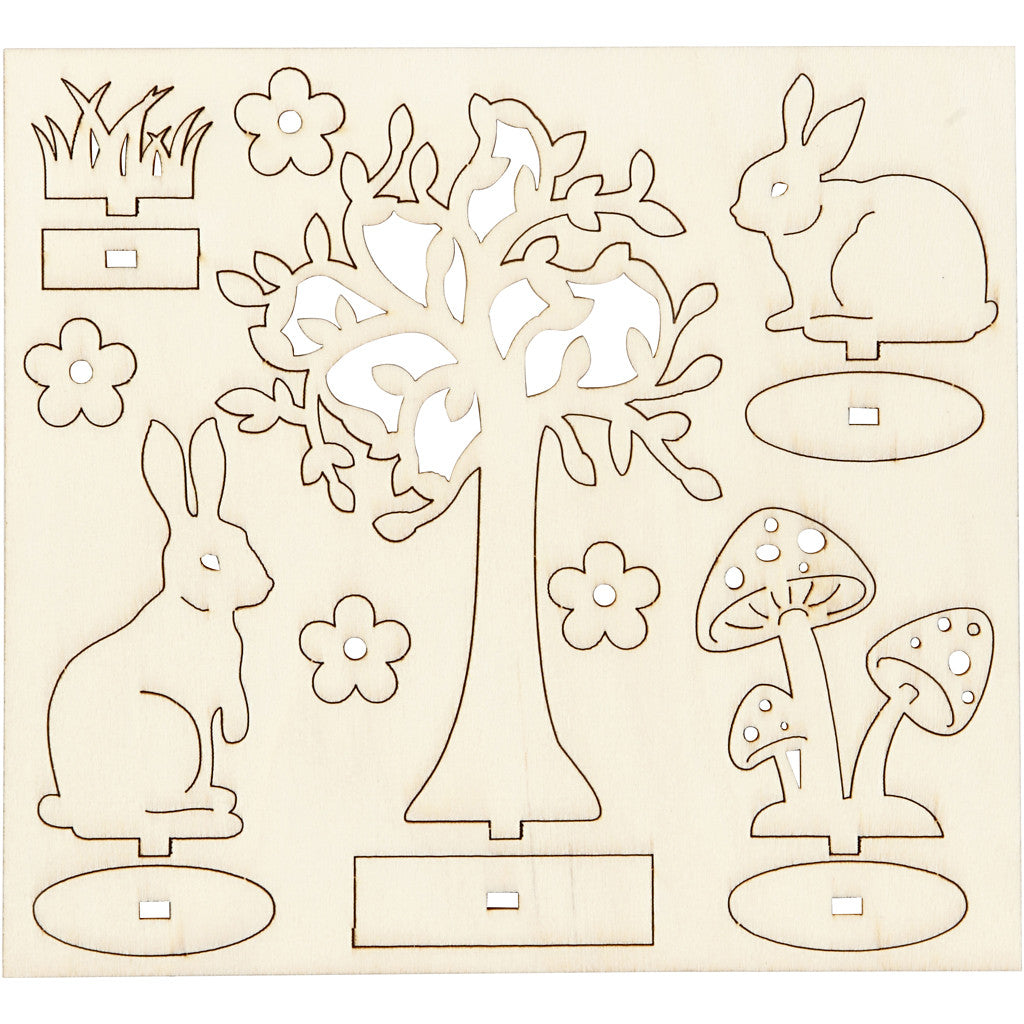 Self-Assembly Figures, L: 15,5 cm, W: 17 cm, thickness 3 mm, 1 pack [HOB-57942]