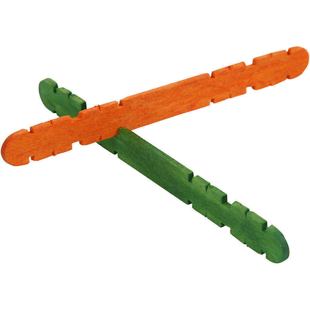 Construction sticks, L: 11,4 cm, W: 10 mm, assorted colours, 30 pc/ 1 pack [HOB-579980]