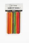 Wood Sticks, L: 11,4 cm, W: 10 mm, assorted colours, 30 pc/ 1 pack [HOB-579990]