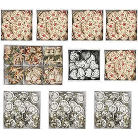 Wooden Stickers, size 20-50 mm, Content may vary , 10 pack/ 1 pack [HOB-58042]