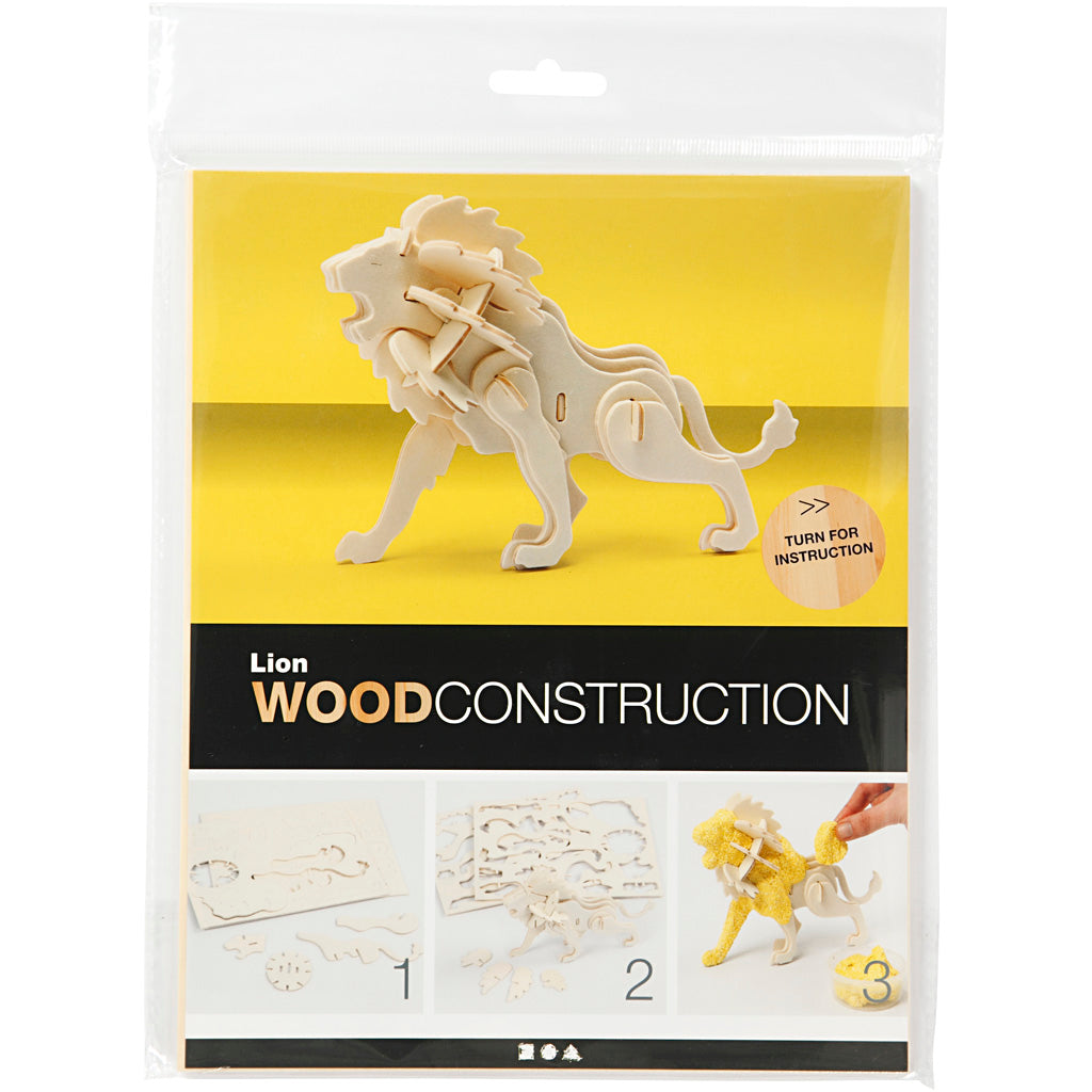 3D Construction figure, lion, size 18,5x7x7,3, 1 pc [HOB-580506]