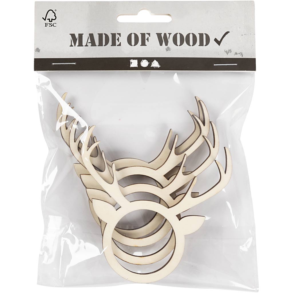 Napkin ring, H: 8 cm, D. 5 mm, dia. 4,5 cm, hole size 3,5 cm, 4 pc/ 1 pack [HOB-58073]