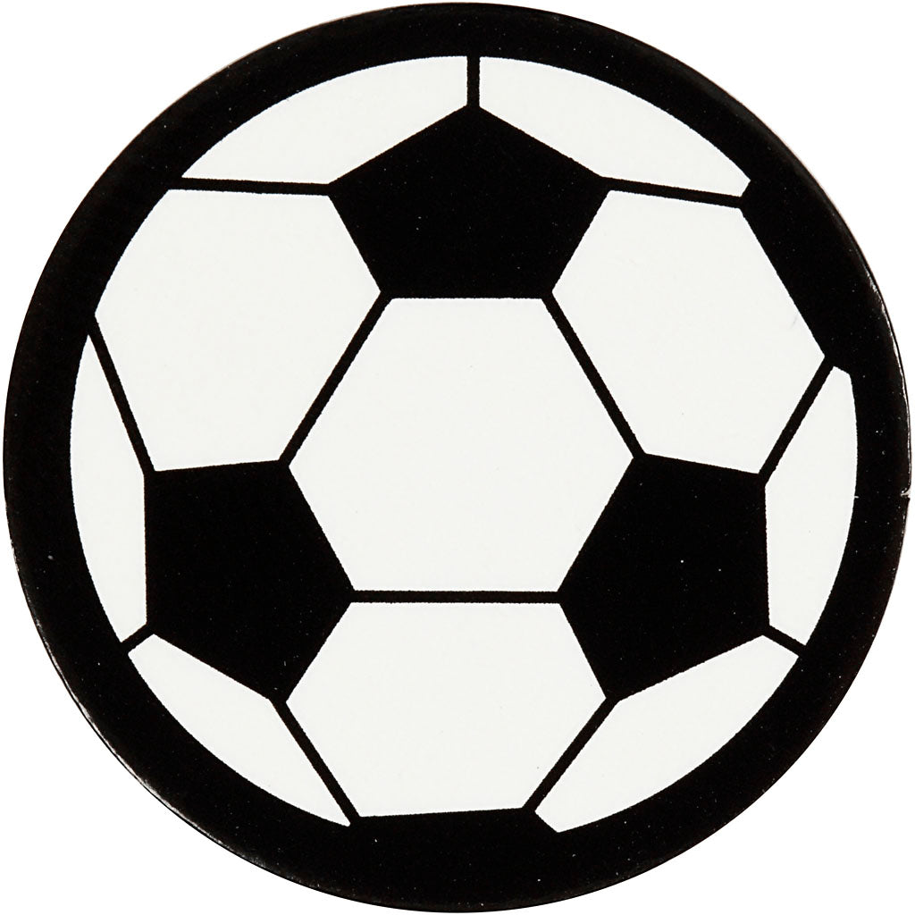 Cardboard Emblem, football, dia. 25 mm, white/black, 20 pc
