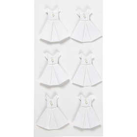 Stickers, dress, size 35x31 mm, white, 6 pc/ 1 pack [HOB-586044]