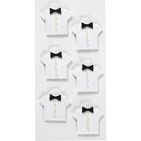 Stickers, shirt, size 33x35 mm, white, 6 pc/ 1 pack [HOB-586045]