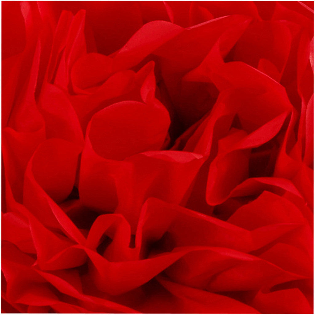 Tissue Pompons, dia. 20+24+30 cm, 16 g, red, 3 pc/ 1 pack [HOB-590003]