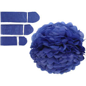 Tissue Pompons, dia. 20+24+30 cm, 16 g, dark blue, 3 pc/ 1 pack [HOB-590004]