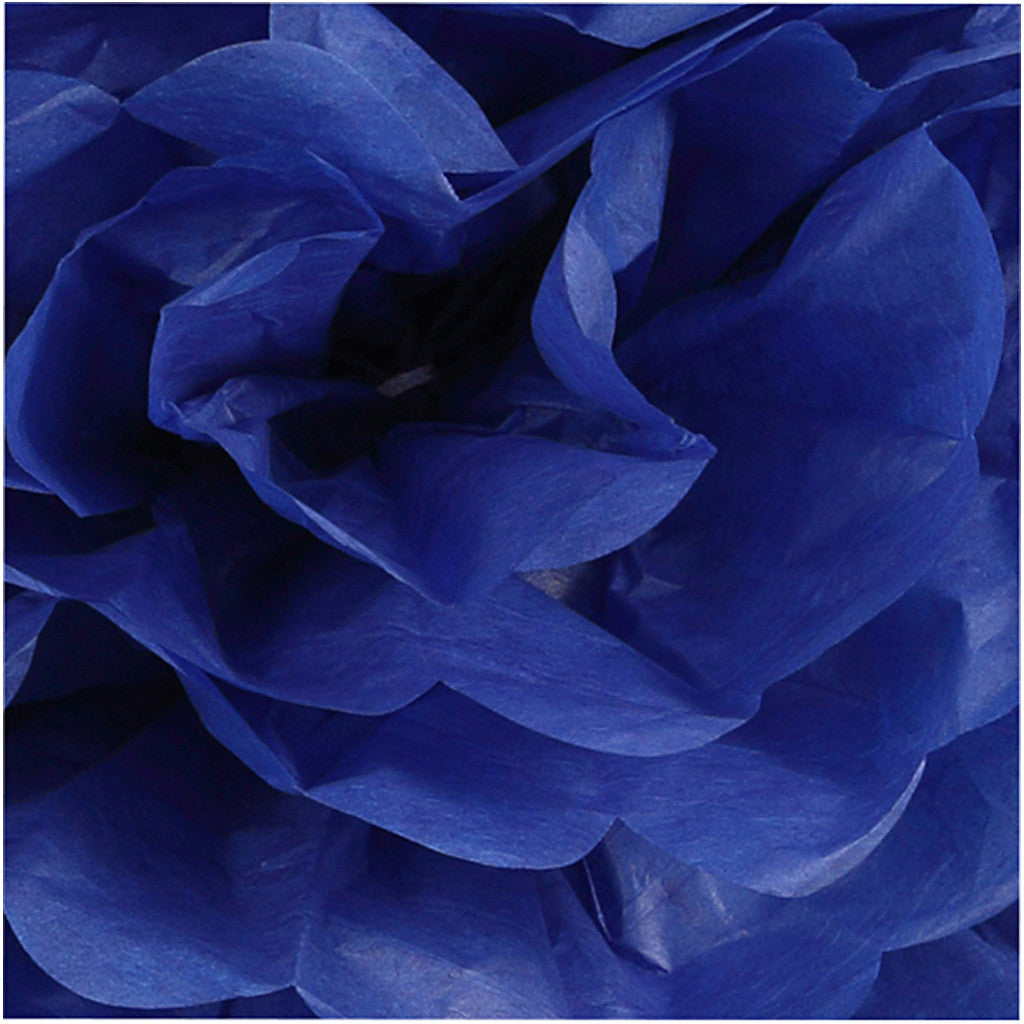Tissue Pompons, dia. 20+24+30 cm, 16 g, dark blue, 3 pc/ 1 pack [HOB-590004]